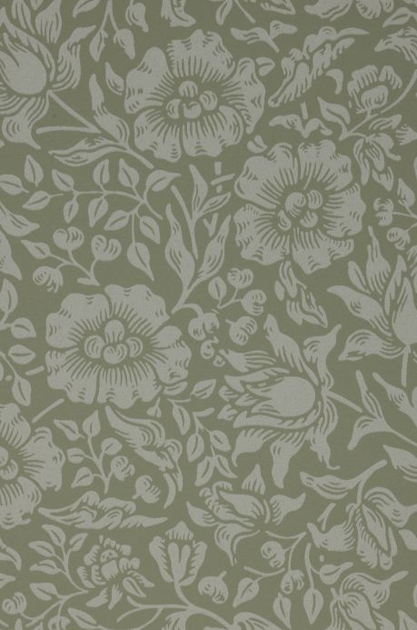 William Morris Wallpaper Wallpaper Rigani grey green A4 Detail