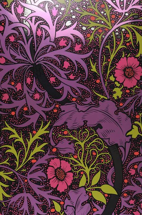Papel pintado floral Papel pintado Kabloom violeta claro Ancho rollo
