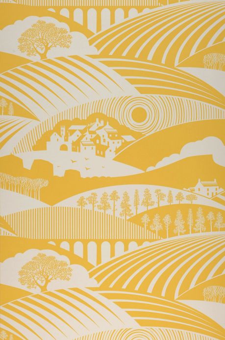 Paper-based Wallpaper Wallpaper Ludovic lemon yellow Roll Width