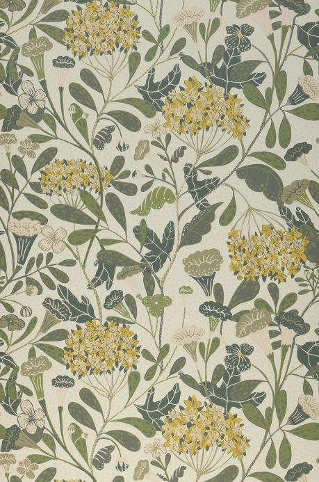 Rooms Wallpaper Flowery shades of green Roll Width