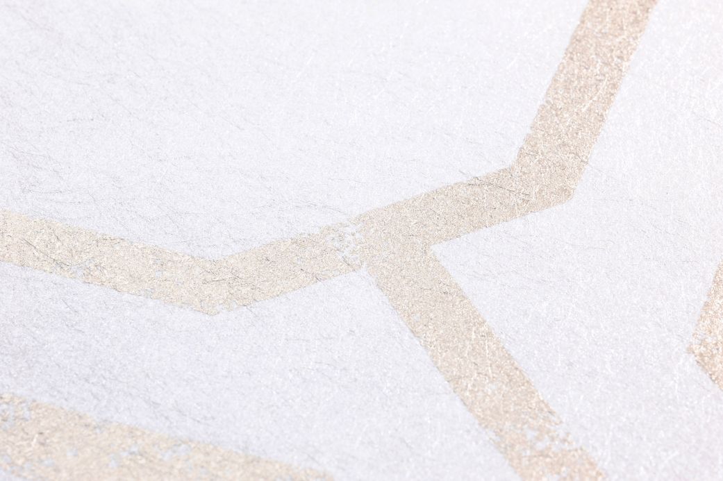 Carta da parati geometrica Carta da parati Kalea bianco crema Visuale dettaglio
