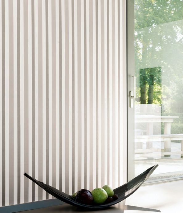 Archiv Wallpaper Stripes by Porsche grey beige shimmer Room View
