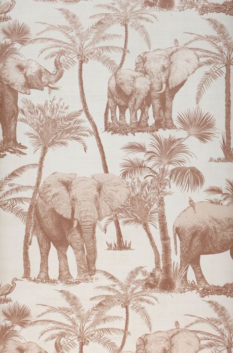 Papier peint avec des animaux Papier peint Raynor brun pâle Largeur de lé