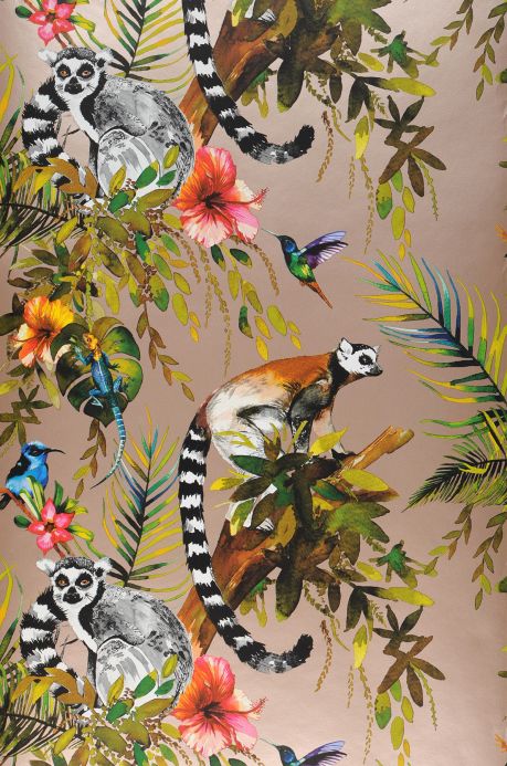Papier peint avec des animaux Papier peint Madagascar bois de rose chatoyant Largeur de lé