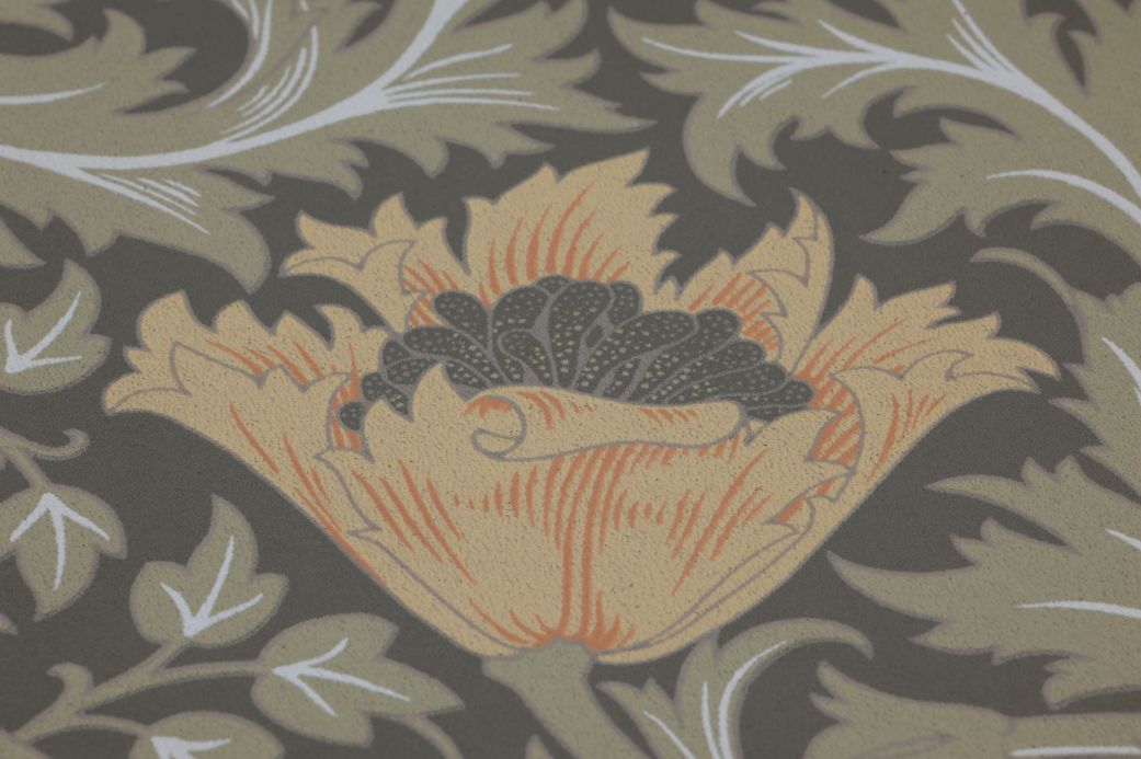 William Morris Tapeten Tapete Maledisan Grüngrau Detailansicht
