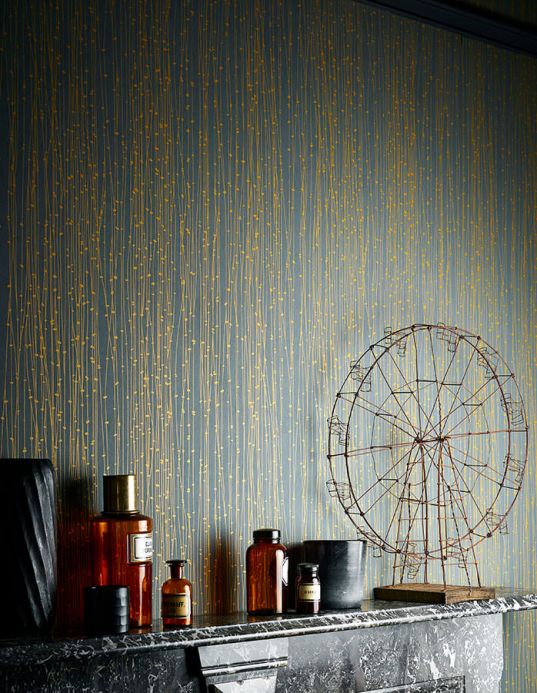 Striped Wallpaper Wallpaper Matisse golden yellow Room View