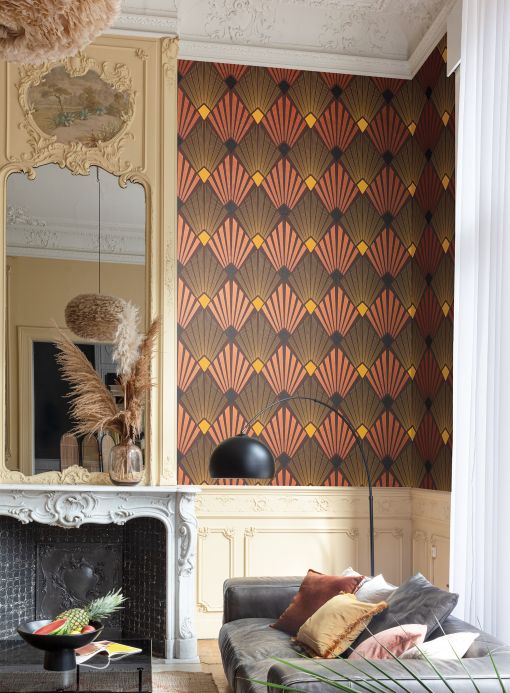 Art Deco Wallpaper Wallpaper Pontinius pearlescent copper Room View