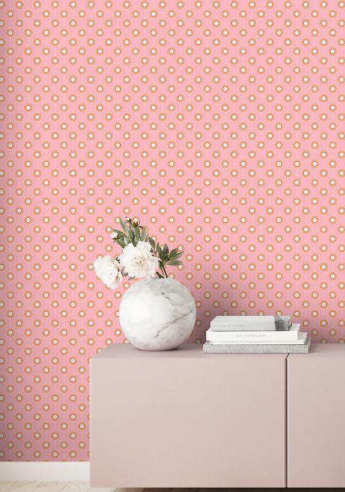 Material Papel pintado Allegra rosa Ver habitación
