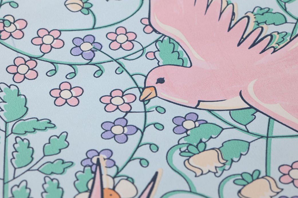 Bird Wallpaper Wallpaper Marianella pastel green Detail View