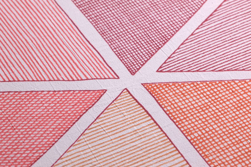 Geometrische Tapeten Tapete Enzo Rot Detailansicht