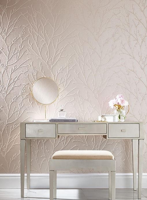 Glass bead Wallpaper Wallpaper Bellewood cream shimmer Room View