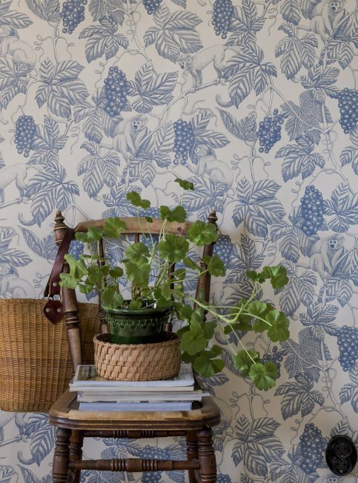 Animal Wallpaper Wallpaper Grape Thief distant blue Room View