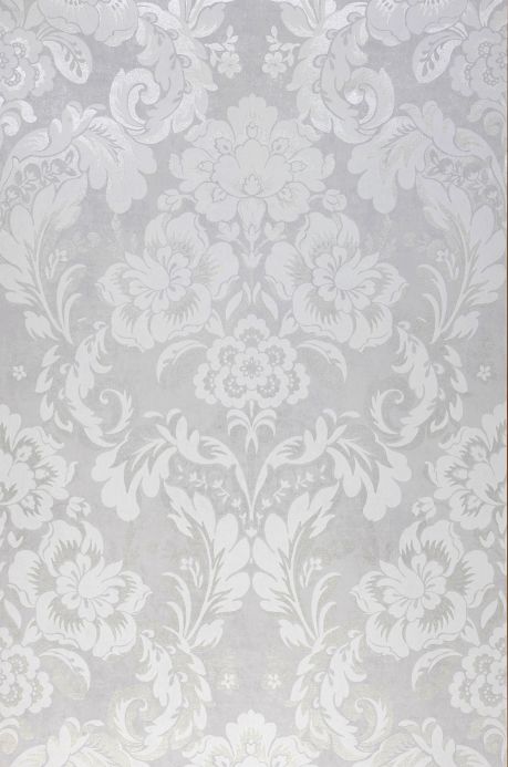 Papier peint baroque Papier peint Anastasia blanc gris Largeur de lé