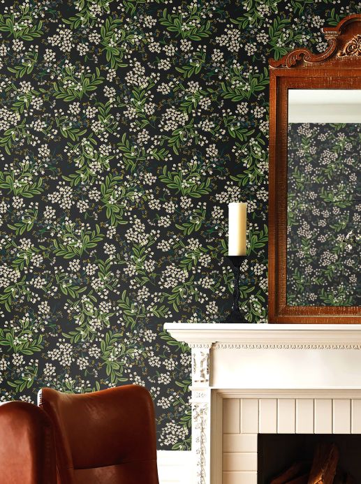 Black Wallpaper Wallpaper Cornflower black Room View