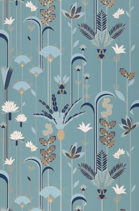 Art Deco Wallpaper Wallpaper Cordia mint turquoise Roll Width