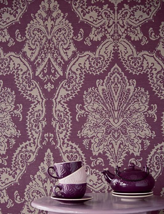 Archiv Wallpaper Heigold dark violet Room View
