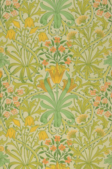 Papel pintado Art Nouveau Papel pintado Rebecca amarillo pastel Ancho rollo