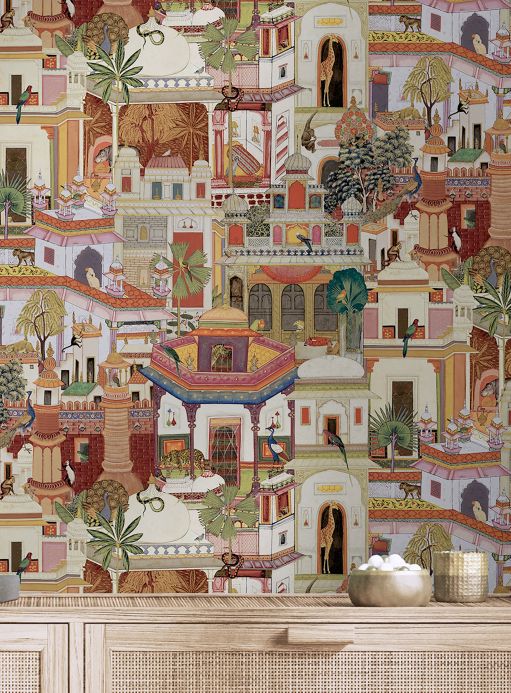 Papel pintado multicolor Papel pintado Casablanca multicolor Ver habitación