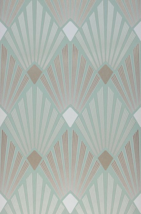 Art Deco Wallpaper Wallpaper Pontinius pastel turquoise Roll Width