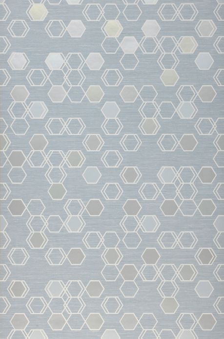 Geometric Wallpaper Wallpaper Portia blue grey Roll Width