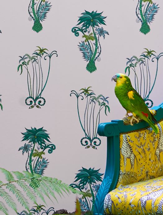 Archiv Papier peint Jungle Palms tons de vert Vue pièce