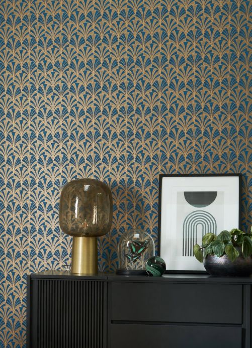 Art Deco Wallpaper Wallpaper Obidos dark blue Room View