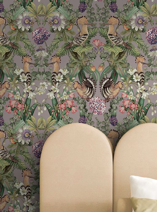 Bird Wallpaper Wallpaper Balabina pastel violet Room View