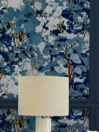 Wallpaper Hardwood Forest turquoise blue