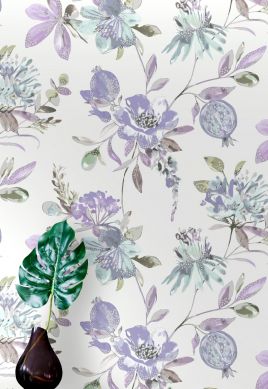Papel de parede Candice lilás azulado Ver quarto