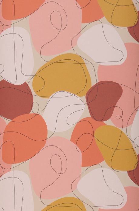 Geometric Wallpaper Wallpaper Woodstock shades of red Roll Width