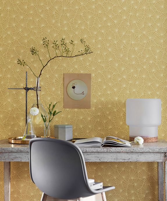 Design Wallpaper Wallpaper Elma sand yellow Room View