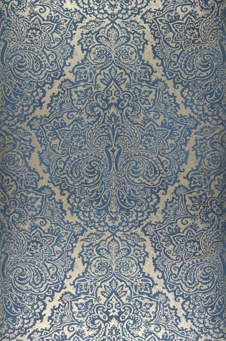 Papel de parede clássico Papel de parede Perun azul escuro Largura do rolo