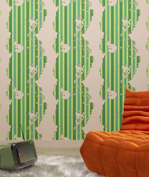 Papel de parede vintage Papel de parede Beauty verde Ver ambiente