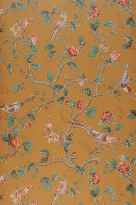 Bird Wallpaper Wallpaper Floribunda brown beige Roll Width