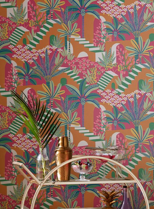 Funky Wallpaper Wallpaper Oriental Summer orange Room View