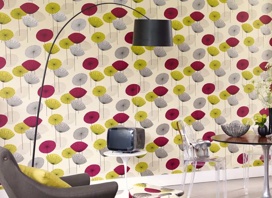 Paper-based Wallpaper Wallpaper Dana claret coloured Room View