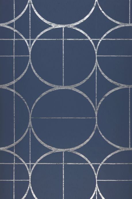Papel de parede geométrico Papel de parede Delfos cinza azulado Largura do rolo