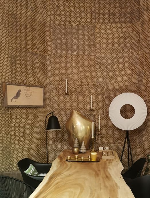 Designer Wallpaper Dampa sepia brown Room View