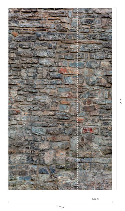 Brown Wallpaper Wall mural Rustic Stones anthracite grey Detail View