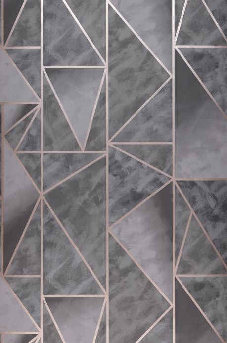 Geometric Wallpaper Wallpaper Fantasque dark grey Roll Width