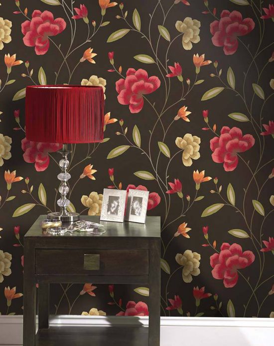 Archiv Wallpaper Madelaine ruby red Room View