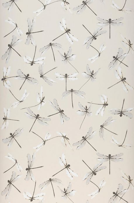 Archiv Papier peint Dragonfly gris soyeux Largeur de lé