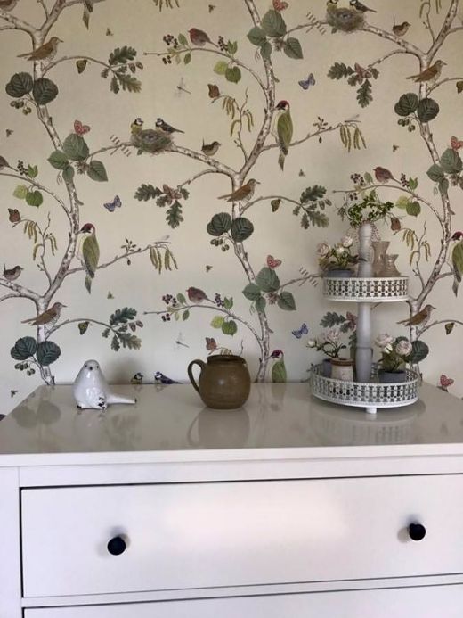 Bird Wallpaper Wallpaper Merle cream Room View