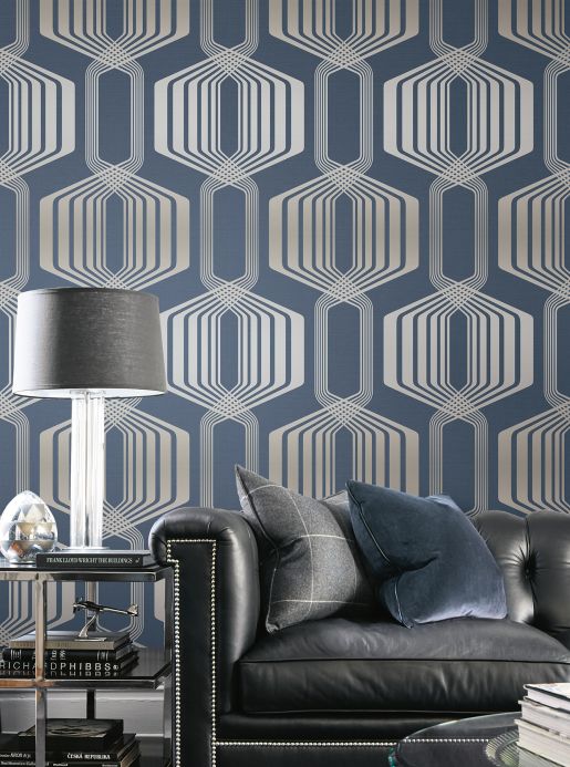 Paper-based Wallpaper Wallpaper Rumba dark blue Room View