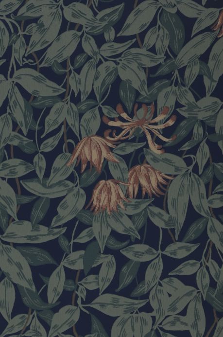 Tapeten mit Blättern und Laub Tapete Linnea Garden Schilfgrün A4-Ausschnitt