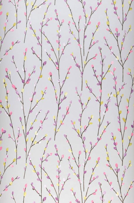 Papel de parede botânico Papel de parede Jolivel cinza claro Largura do rolo