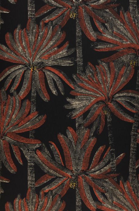 Papel de parede botânico Papel de parede Palm Springs marrom cobre Largura do rolo
