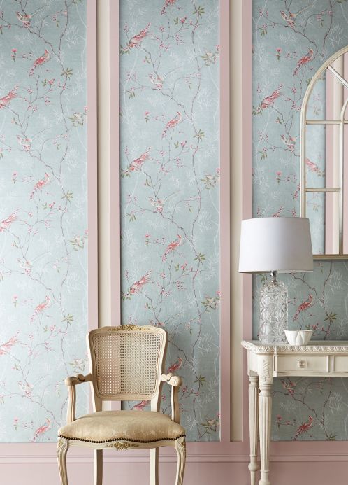 Bird Wallpaper Wallpaper Comtesse eggshell Room View