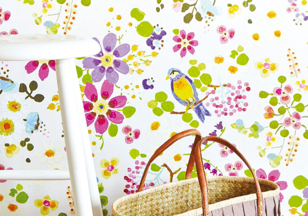 Floral Wallpaper Wallpaper Undine cream Room View