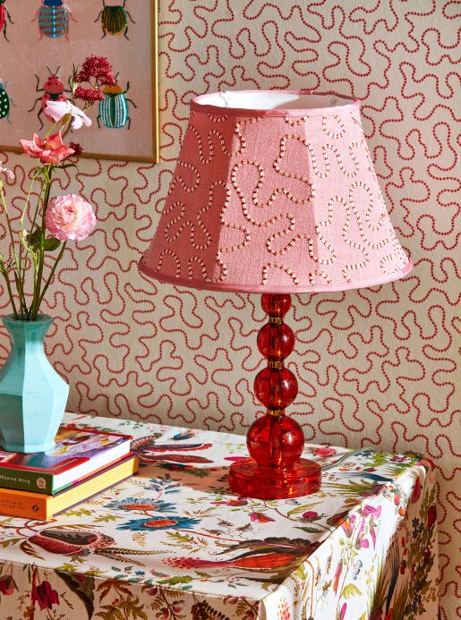 Funky Wallpaper Wallpaper Wiggle coral red Room View